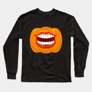 Halloween mouth on pumpkin funny Long Sleeve T-Shirt